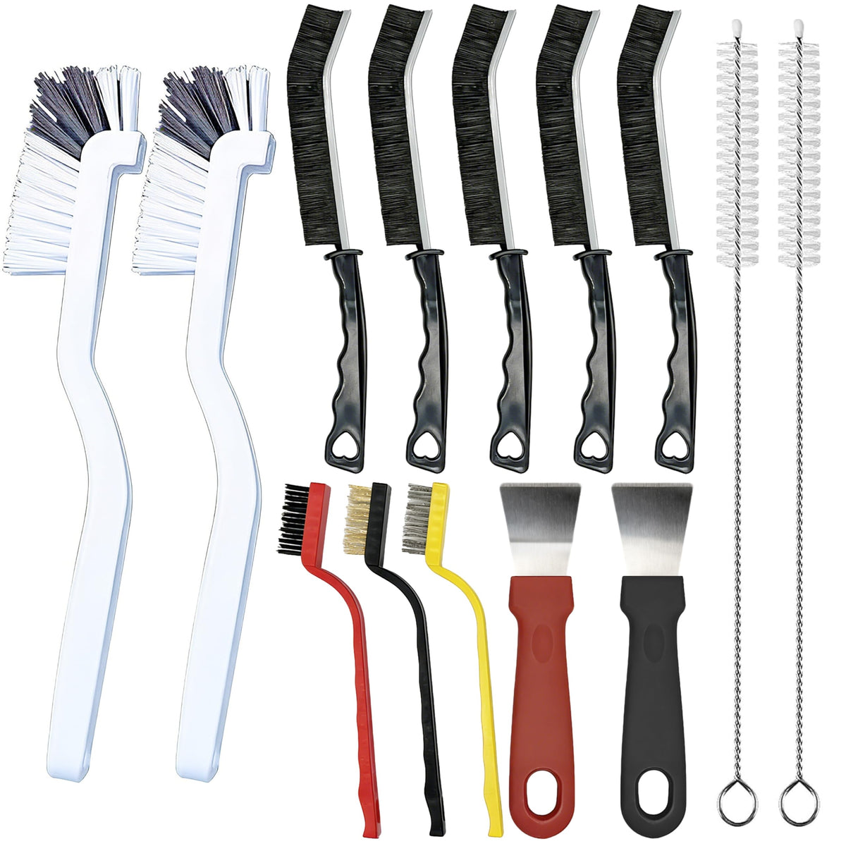 14Pcs Crevice Cleaning Brush Set, Hard Bristle Scrub Brushes Tools, V Shape Grout Cleaner Brush, MultiPurpose Cleaning Tool for