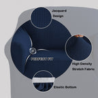 Turquoize Stretch Sofa Slipcover 2 Pieces Sofa Cover Couch Cover For 2 Cushion Couch Washable Furniture Protector Covers With Elastic Bottom Feature Thick Jacquard Fabric (Loveseat, Navy)