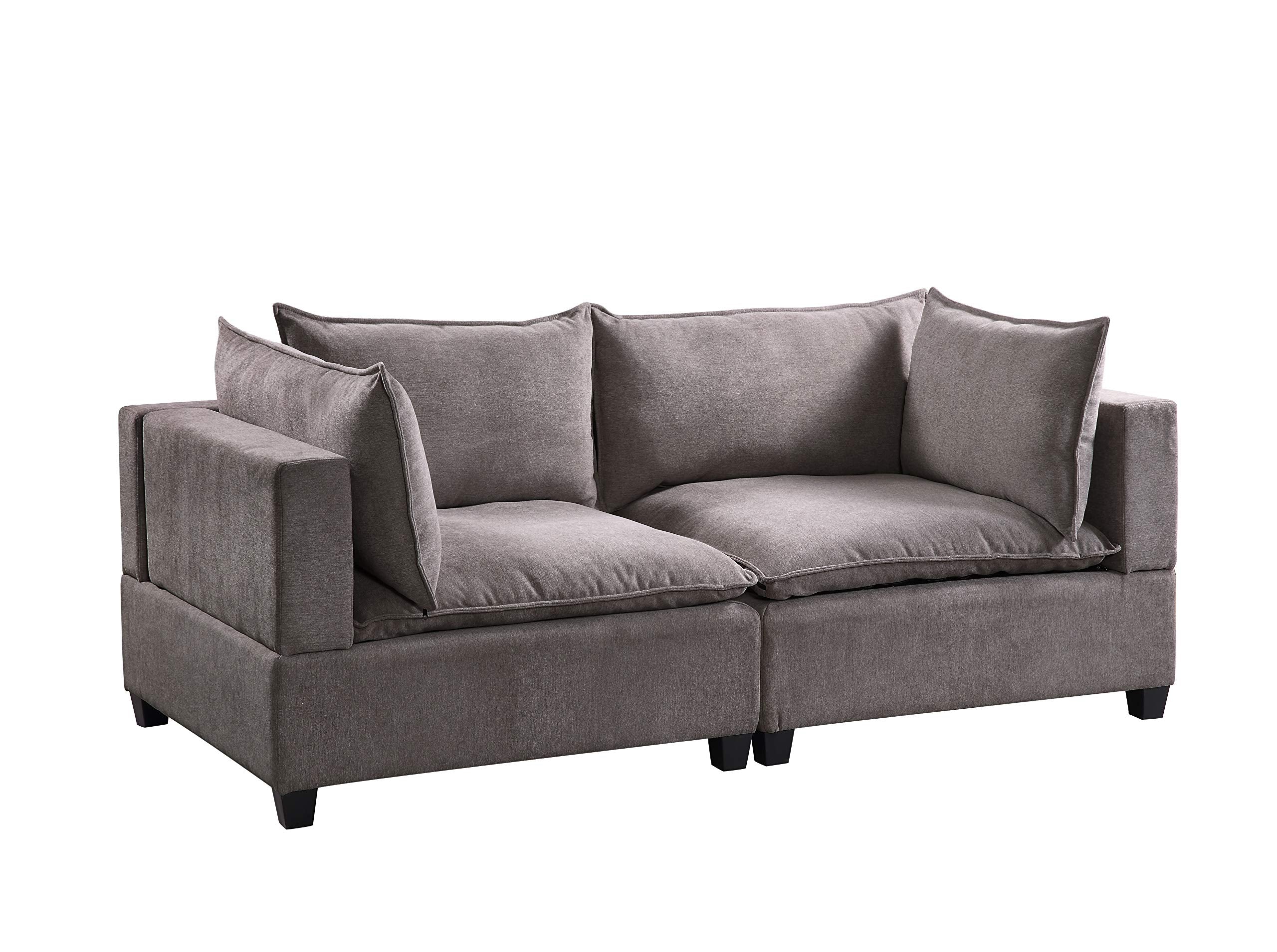 Lilola Home Madison Dark Gray Fabric Loveseat