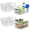 Tribello Open Clear Storage Bins, Closet Shelf Organizer Bins, Small, 9    X 6    X 4   , Pack of 4