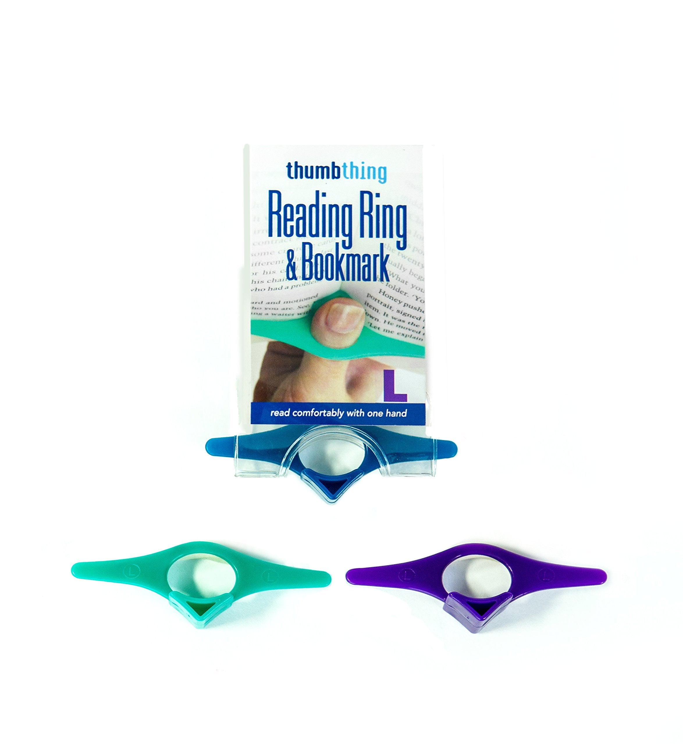 Thumb Thing Book Page Holder And Bookmark Large (Set Of 3-Assorted Colors) - Literary Gifts, Book Gadget, Gift For Readers, Read