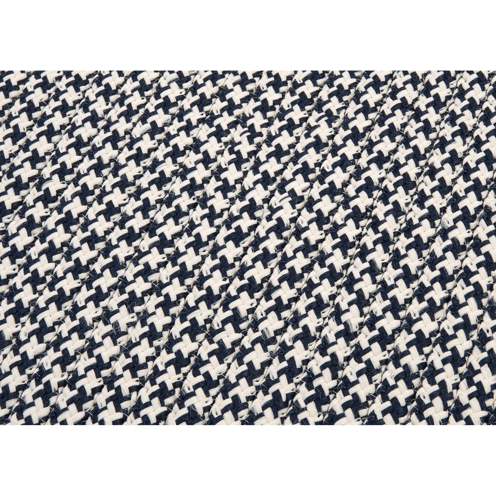Colonial Mills Houndstooth Braided Doormat, 18&quot; X 30&quot;, Navy