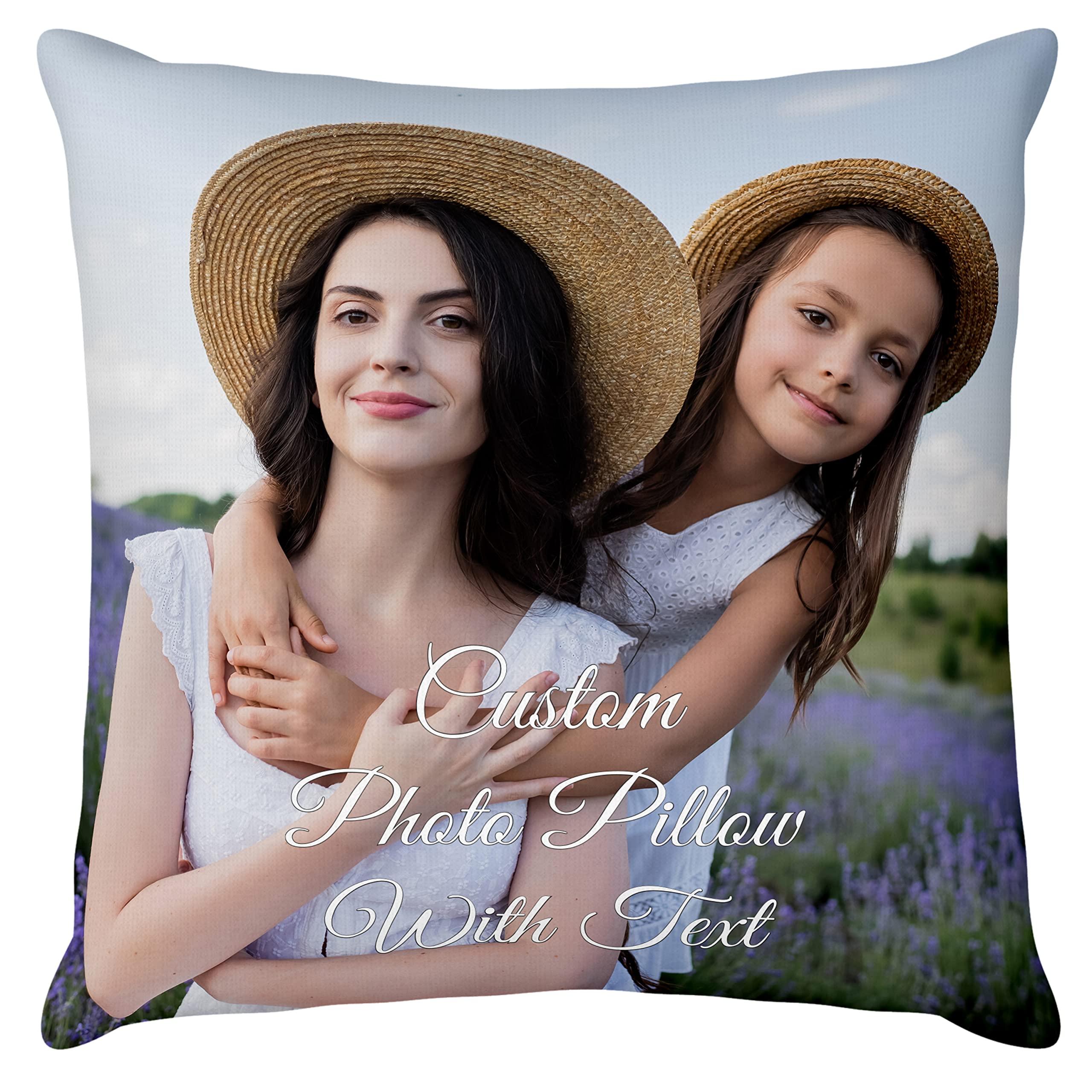 Custom Photo Pillow Cases  Personalized Decorative 16X16 Throw Pillow Cover W / Any Picture Box  Throw Pillowcases - Decorative