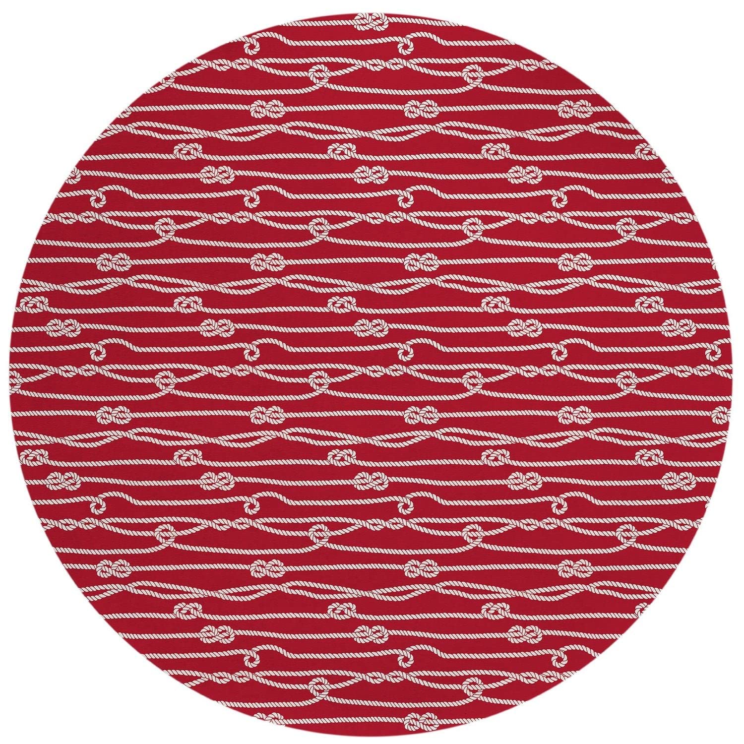 Harbor Ha7 Red Coastal Rug Round 8' X 8'