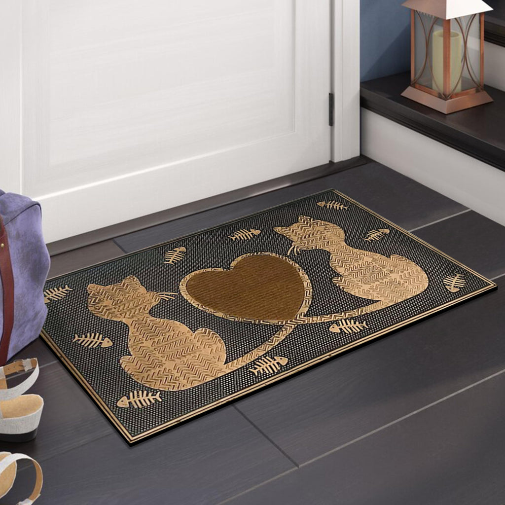 A1 Home Collections A1Home200090 Floor Rubber Pin Fun Designed Welcome Door Mats For Indoor Outdoor Entrance, 18' X 30', Twin