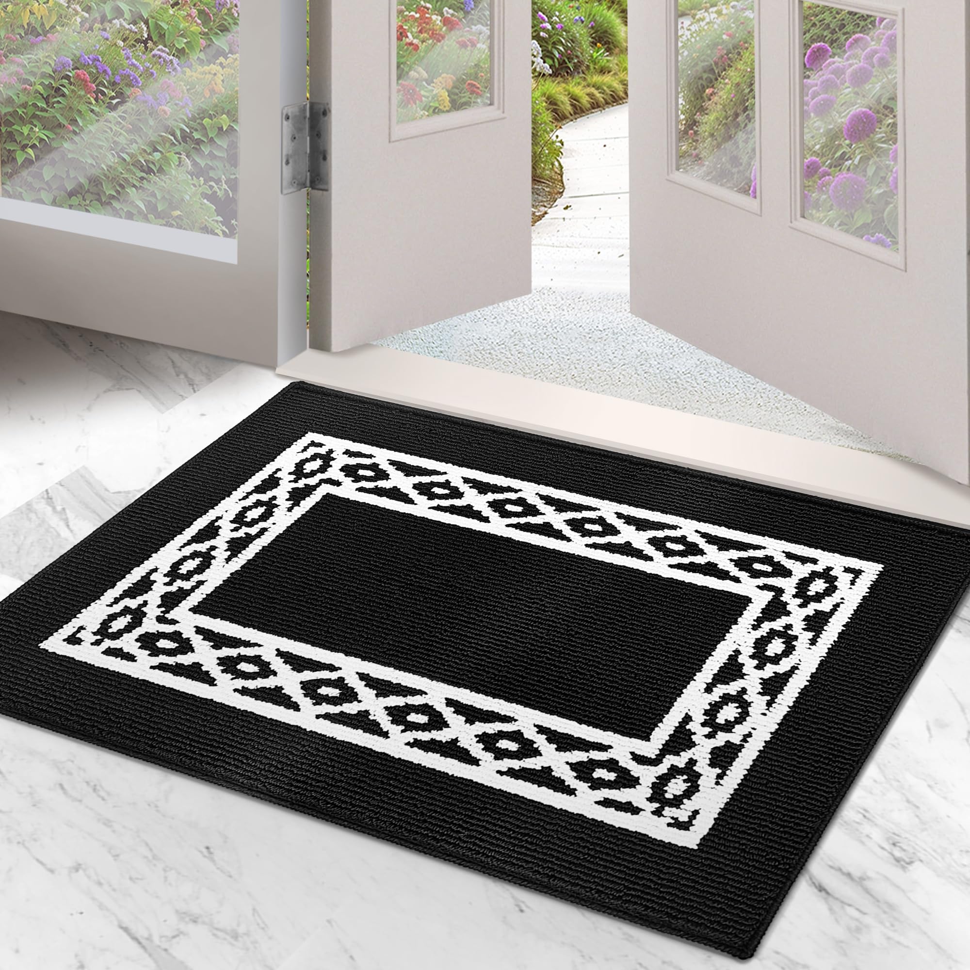 Rugmast Indoor Door Mat 24-36    - Durable Polypropylene, Low Profile, Nonslip Waterproof Backing - Absorbent, Washable Entryway