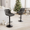 YOUNIKE Bar Stools Set of 2 for Kitchen Island, Black Swivel Tall Bar Stools, Adjustable Barstools with Back, Faux Leather Padde