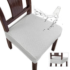 Genina Waterproof Seat Covers for Dining Room Chair Covers Waterproof Dining Chair Covers (2 PCS-Rear-Covered, White)