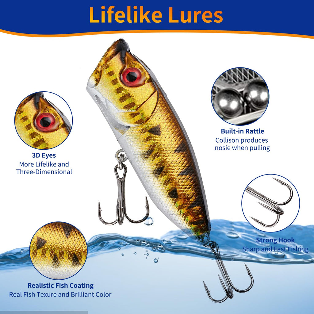 Fishing Lure Advent Calendar 2024 Adult Teen, 24 Days Xmas Countdown Gift For Anglers With Topwater Lures, Minnow, Crankbait, Vi