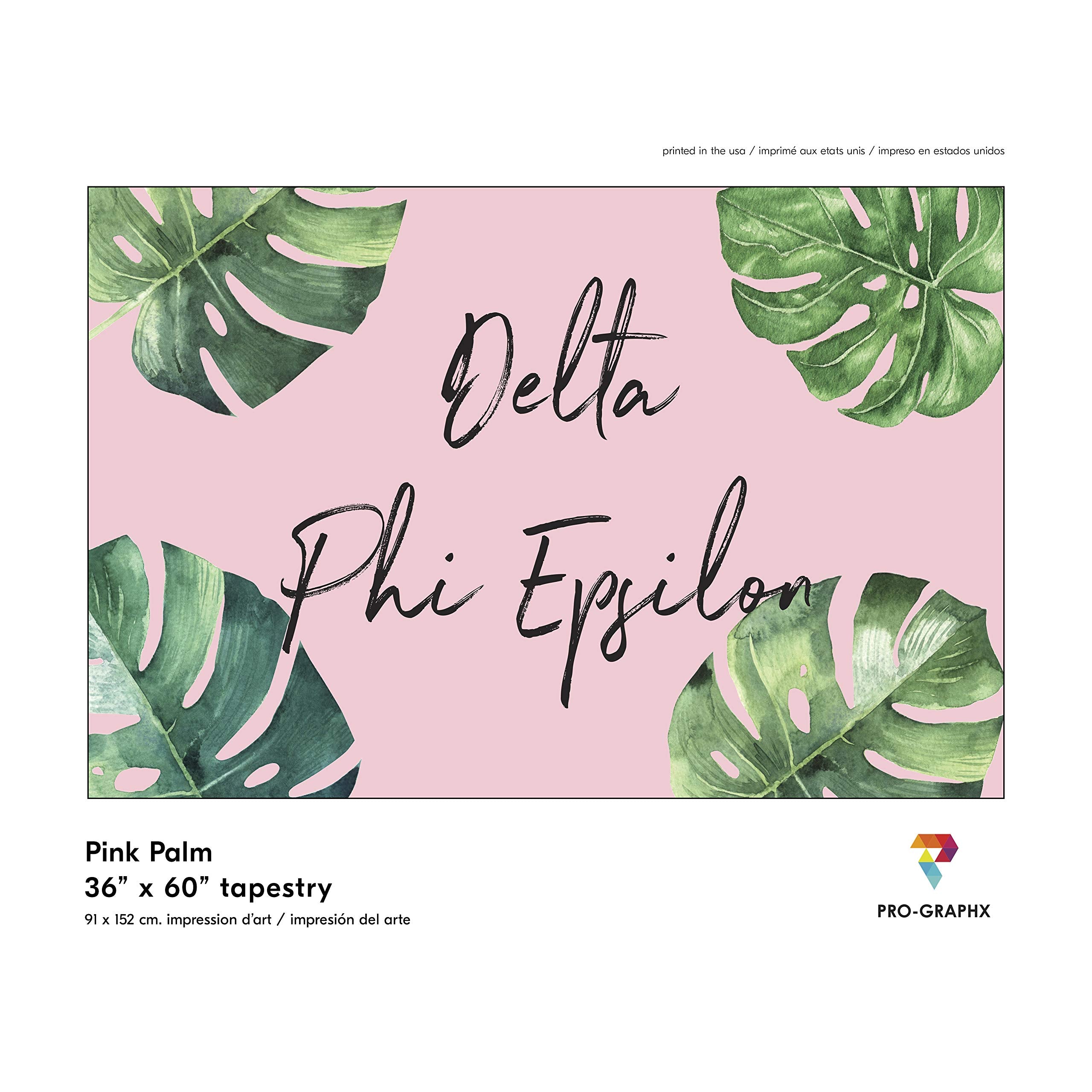 Pro-Graphx Delta Phi Epsilon Greek Sorority & Fraternity Flag Officially Licensed, Tapestry, Display Banner, Sign, Letter Patter