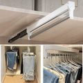 MAFAGE Pull Out Closet Valet Rod, Adjustable Sliding Heavy Duty Steel Top Mounted Clothes Storage Hanger Rail for Closet Wardrob