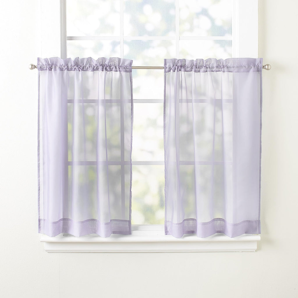 Emelia Voile Window Treatment Tier Set - 24' Lilac - 2 Pieces