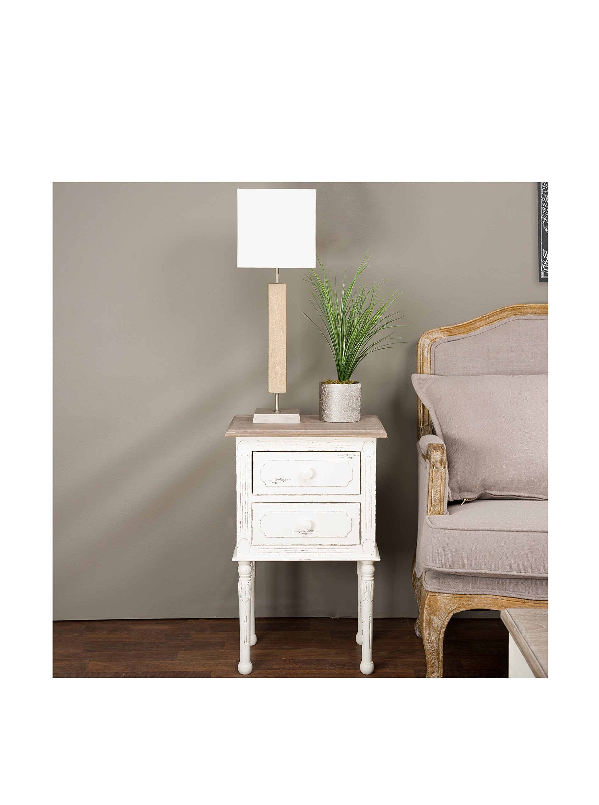Baxton Studio Anjou Traditional French Accent Nightstand, Medium, White