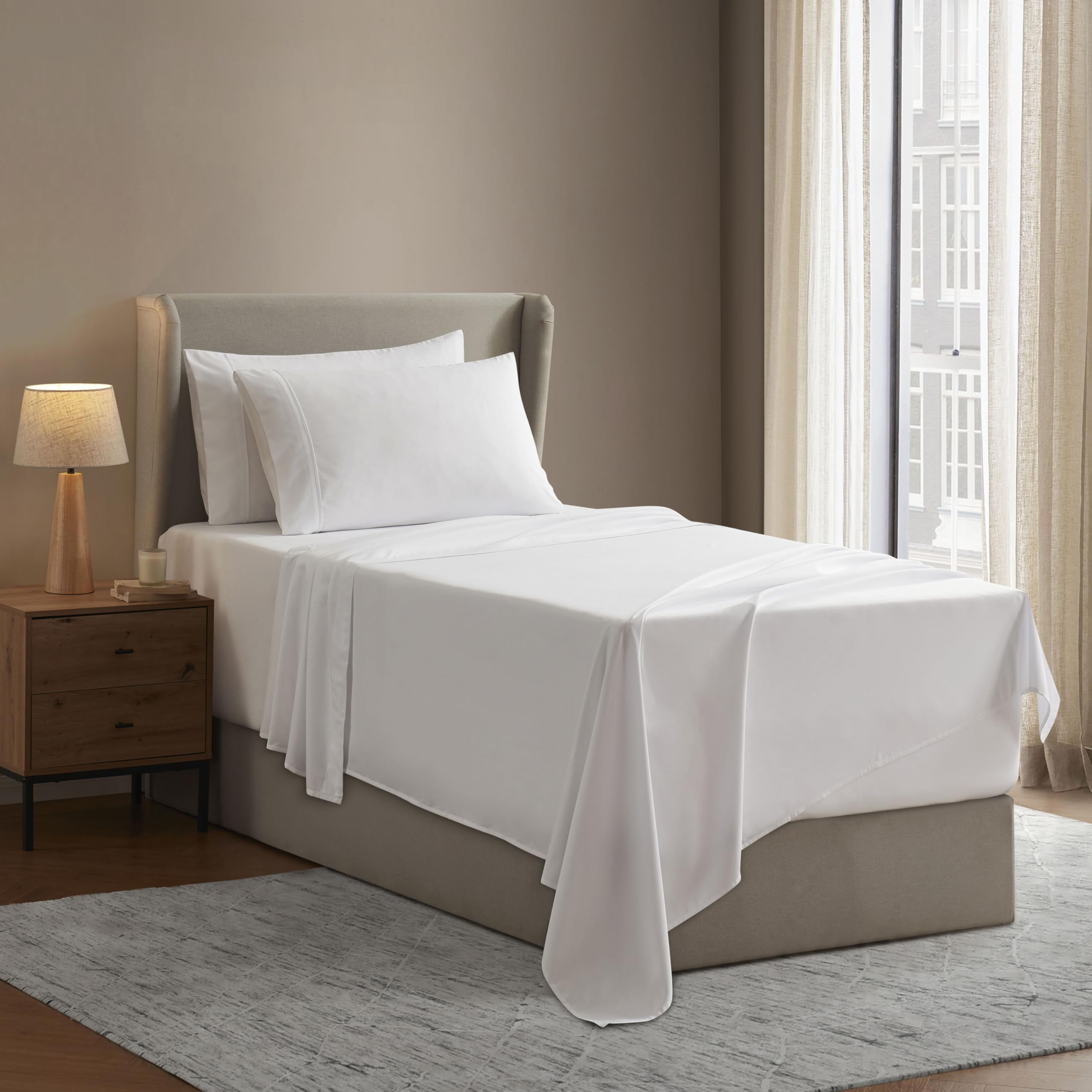 Nestl Twin Sheets Set - 3 Piece Twin Bed Sheets, Deep Pocket, Hotel Luxury, Extra Soft, Breathable And Cooling, Stone Blue Sheet
