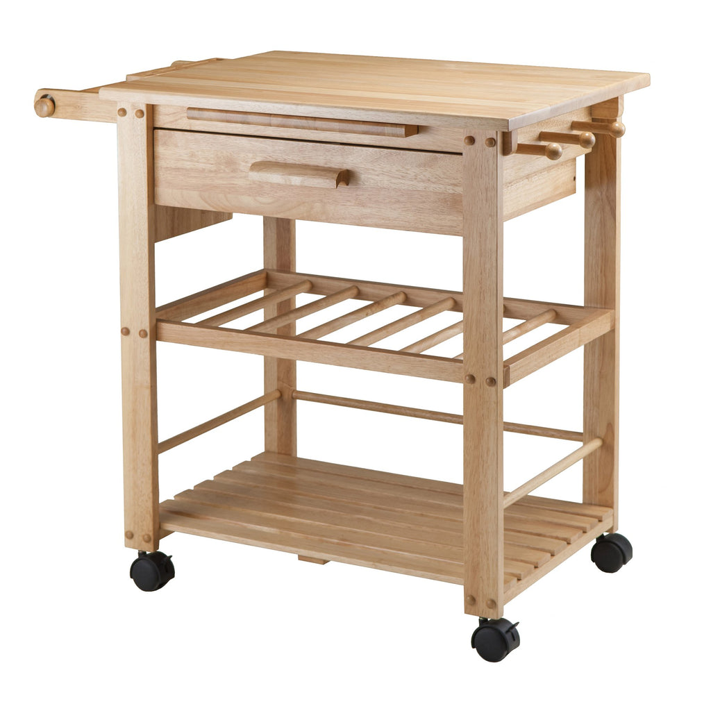 Ergode Julia Kitchen Cart - Sleek & Modern Design, Granite Top, Metal Basket, Removable Tray, Casters, Ample Storage, Black Finish. Dimensions: 22.6" W x 16" D x 34.1" H. (83644-VV)