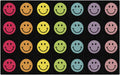 Flagship Carpets Schoolgirl Style Rainbow Smileys in Black Criss-Cross Applesauce Educational Area Rug for Kids Room, Childrens