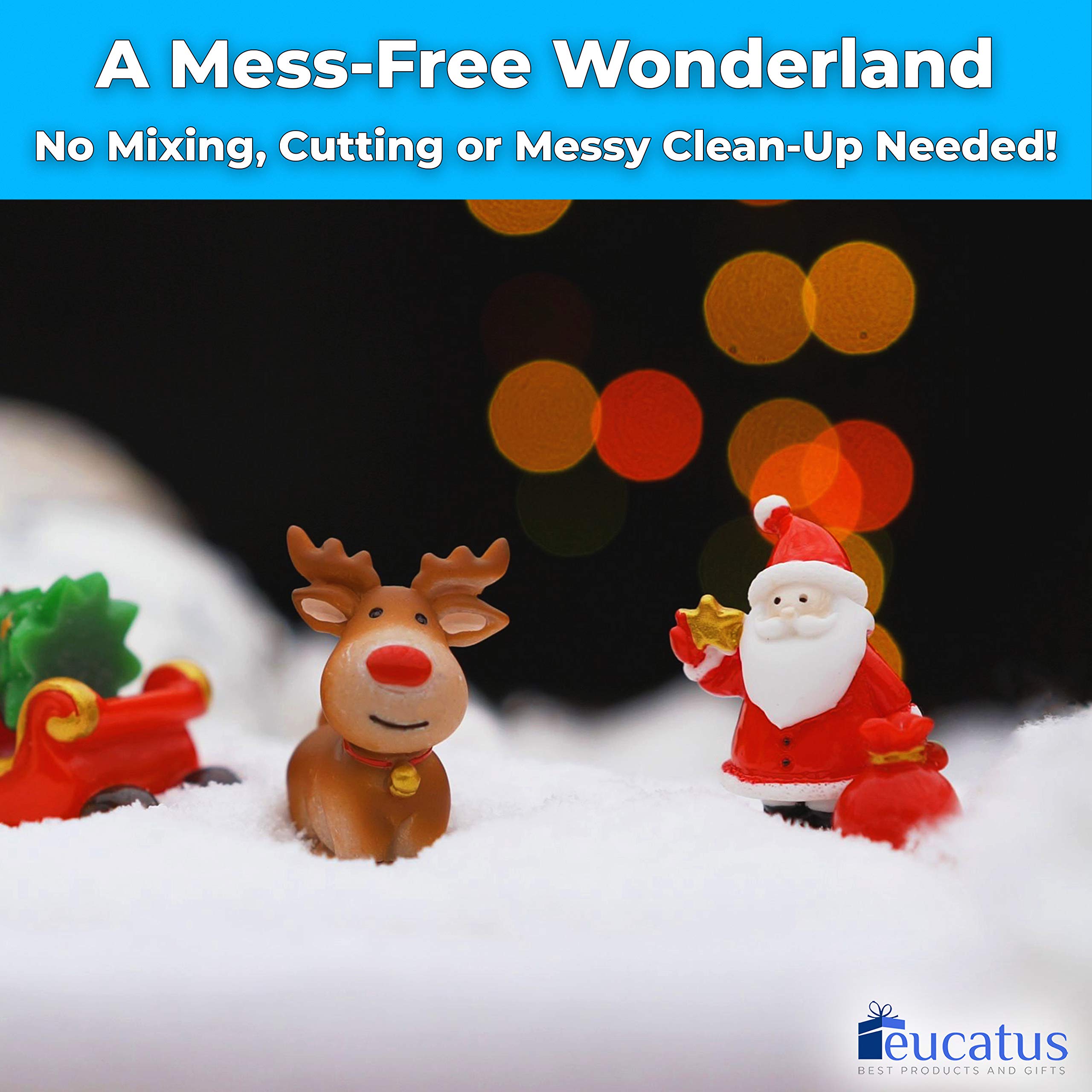 Eucatus Super Realistic Fake Snow Blanket For Decorating Indoor Snow 30 Sqft Cotton-Like Fluffy Snow For Winter Mantle Village,