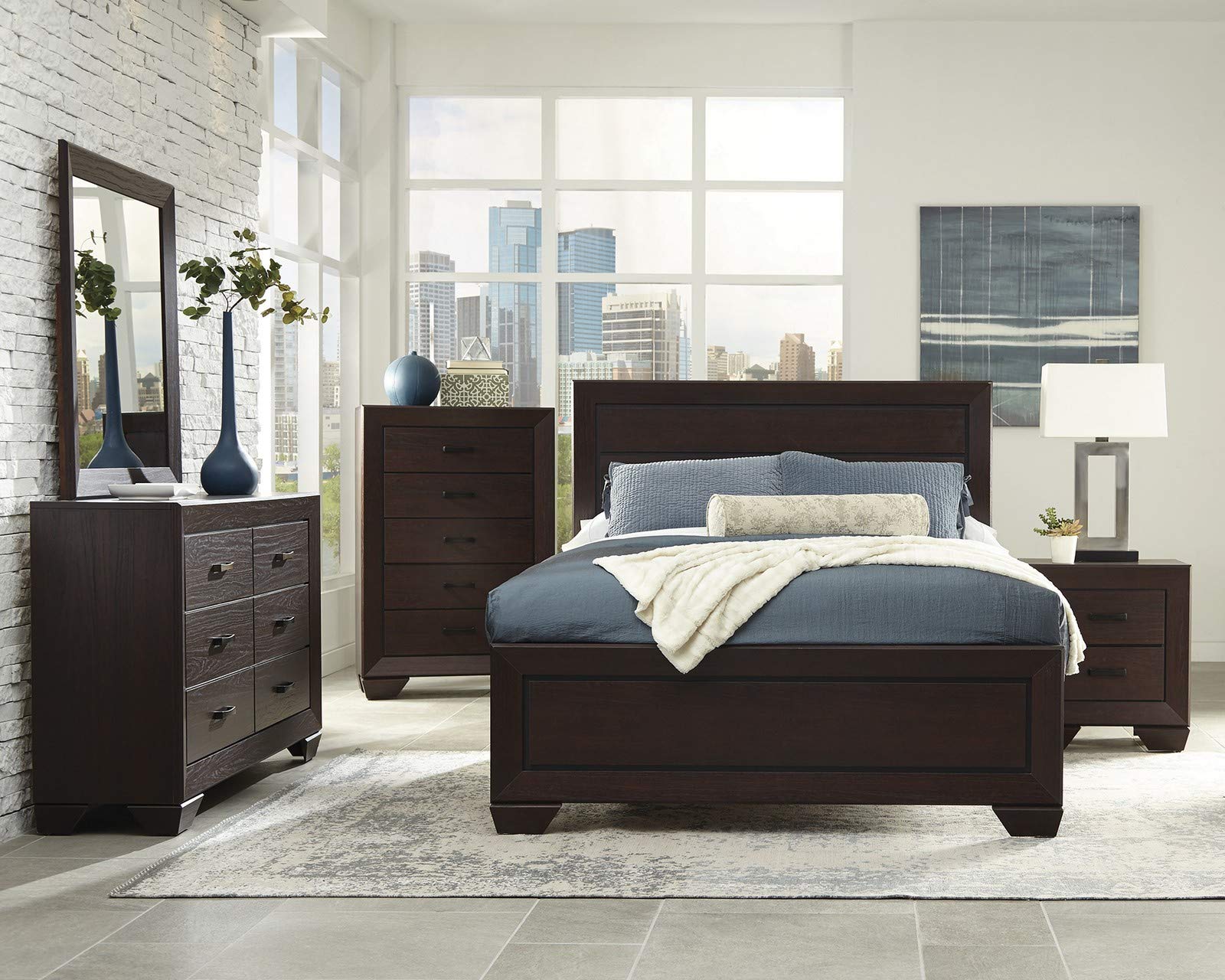 Coaster Home Furnishings 204391Q Platform Bed, Dark Cocoa