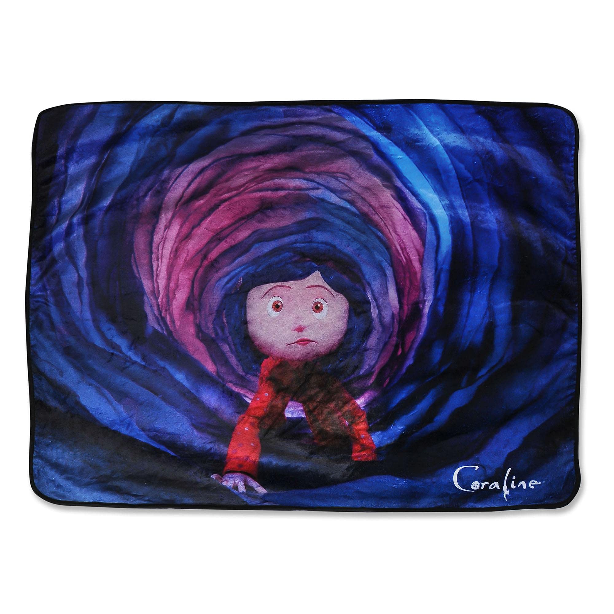 Surreal Entertainment Coraline Jones Oversized Plush Throw Blanket - Cozy Sherpa Cover For Sofa, Bed - Super Soft Fleece Blanket