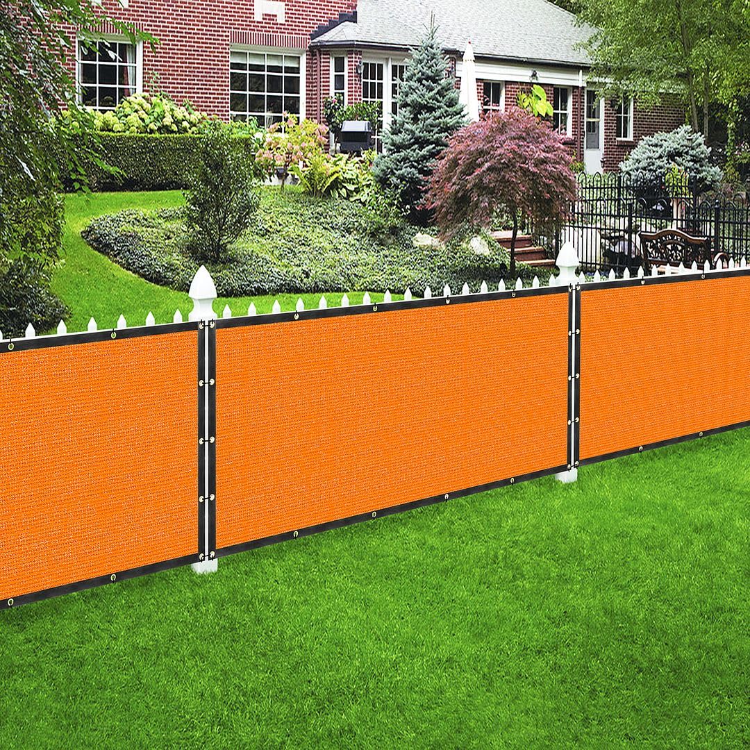 3' X 84' Orange Privacy Screen Fence Cover Panel Shade Cloth Fabric For Chain Link Fence Gate Balcony Deck Patio Pool Railing Po