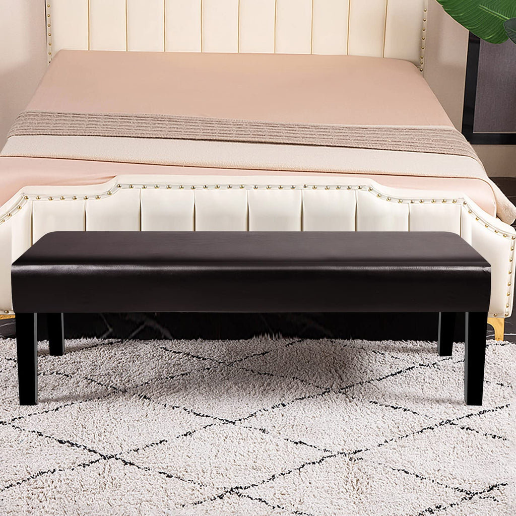 Searchi Waterproof Pu Dining Bench Cover, Stretch Washable Upholstered Bench Slipcover, Pu Bench Seat Protector, Rectangle Bench