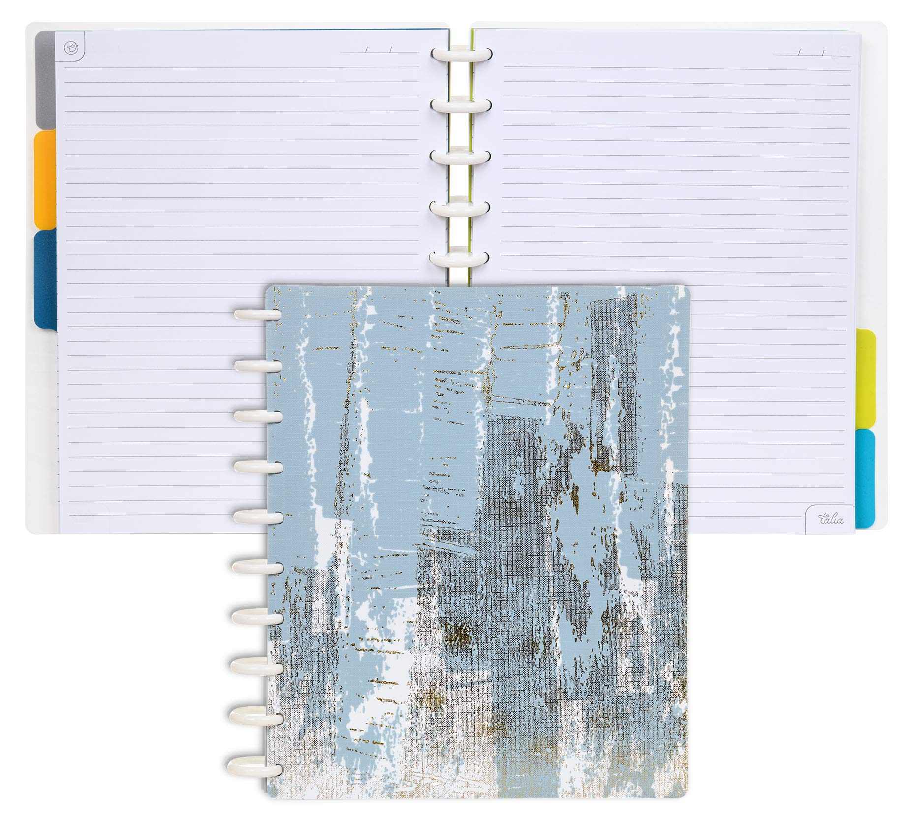 Talia Discbound Notebooks, Planner, Customizable, (Xluxe 2 Sky, Midsize (7.5In X 9.75In))