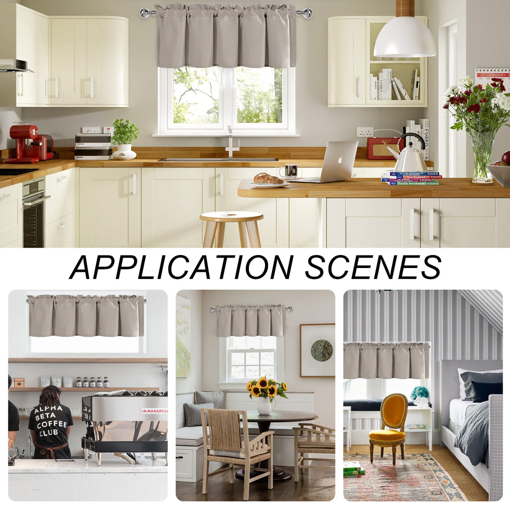 Dwcn Valance Curtains For Kitchen Windows, Basement Window Curtains 18 Inches, Rod Pocket Bathroom Curtains - 1 Panel, 42 X 18 I
