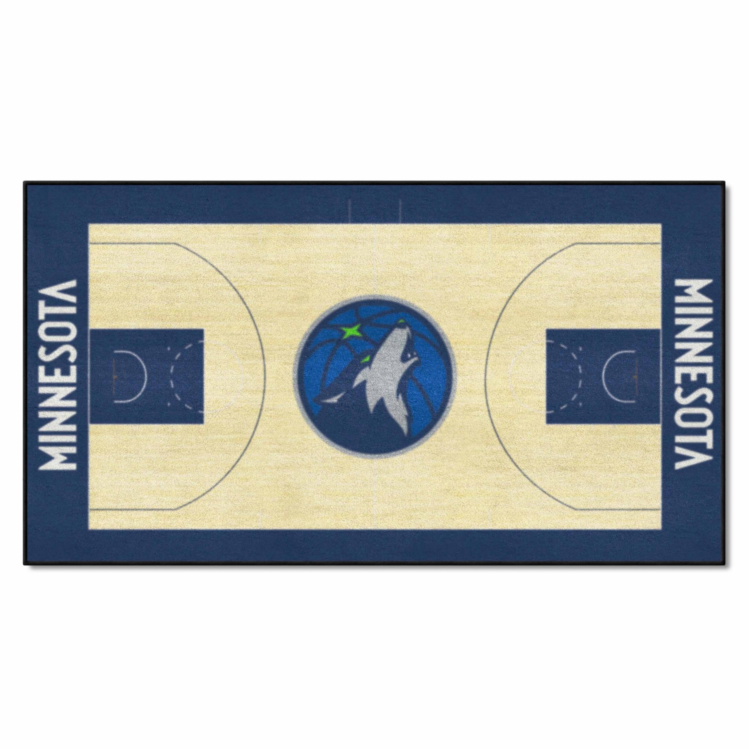 FANMATS 9330 Minnesota Timberwolves Large Court Runner Rug - 30in. x 54in.