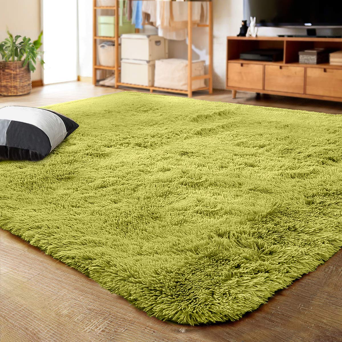 LOCHAS Ultra Soft Indoor Modern Area Rugs Fluffy Living Room Carpets for Children Bedroom Home Decor Nursery Rug 5.3x7.5 Feet, G