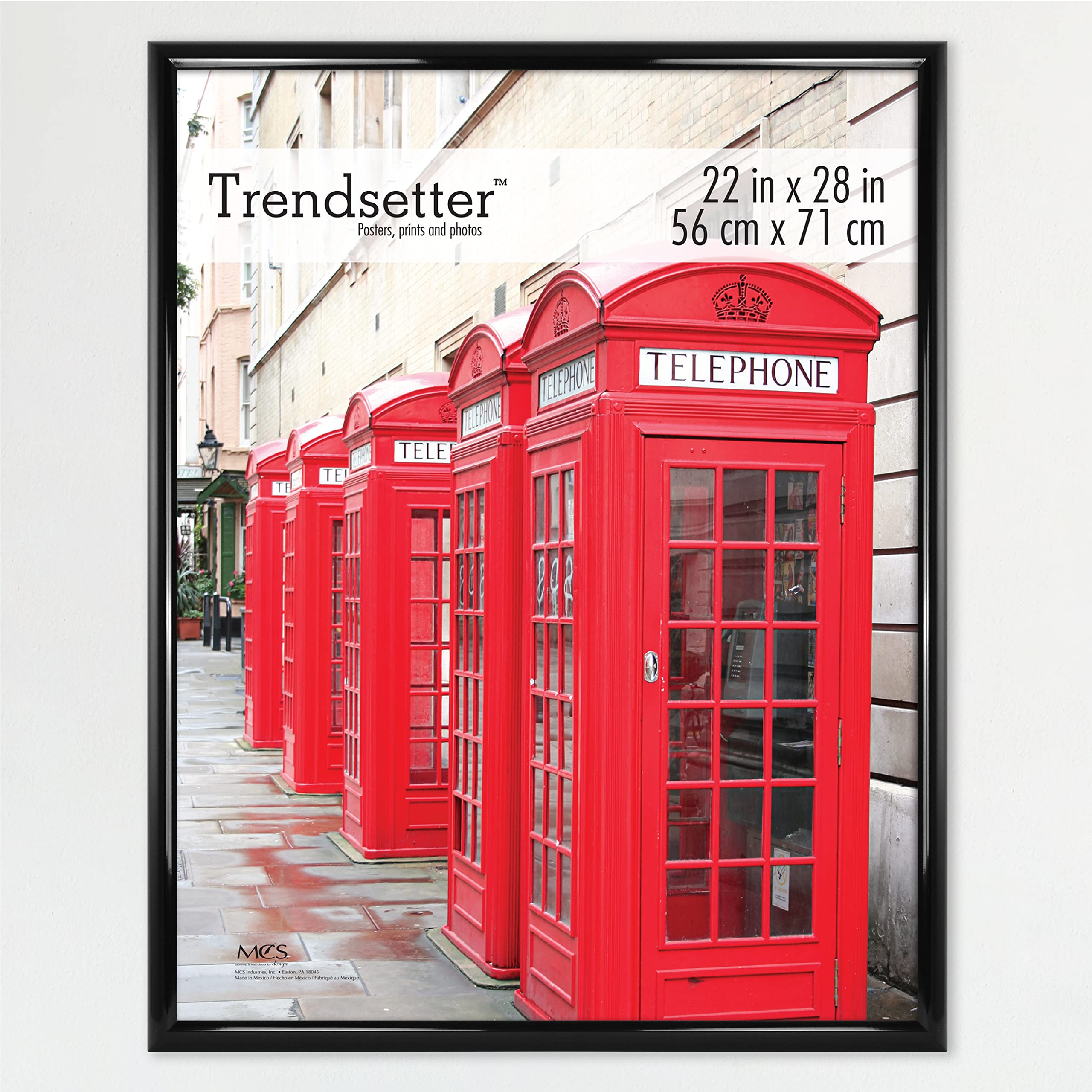 MCS Trendsetter 22x28 Poster Frame Black High-Gloss, Vertical & Horizontal Wall Hanging Large Picture Frame for Photos, Posters 