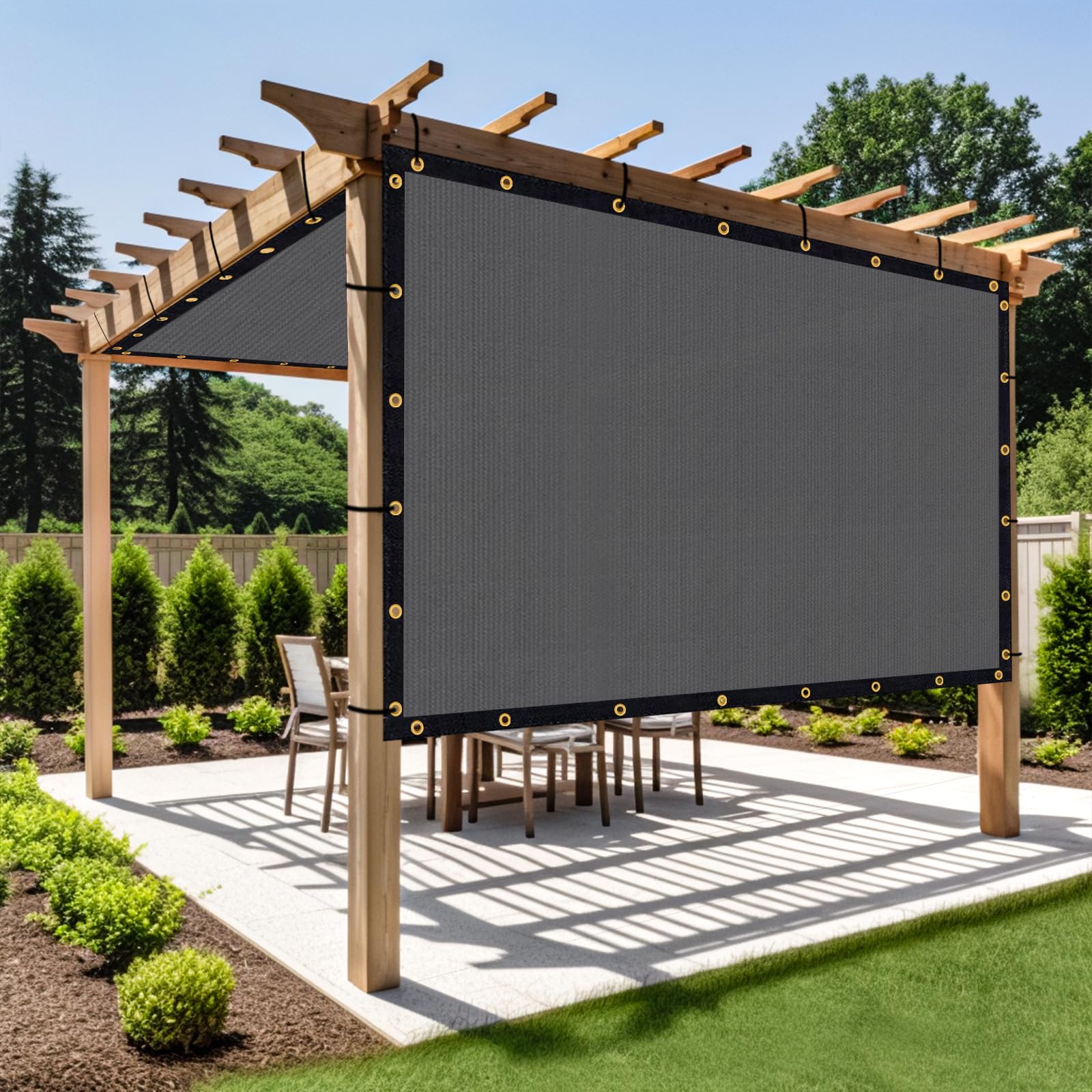 Shade&Beyond Customized Size 21' X 22' Shade Cloth With Grommets, 90% Uv Protection Uv Protection Mesh Tarp Sun Screens For Pati