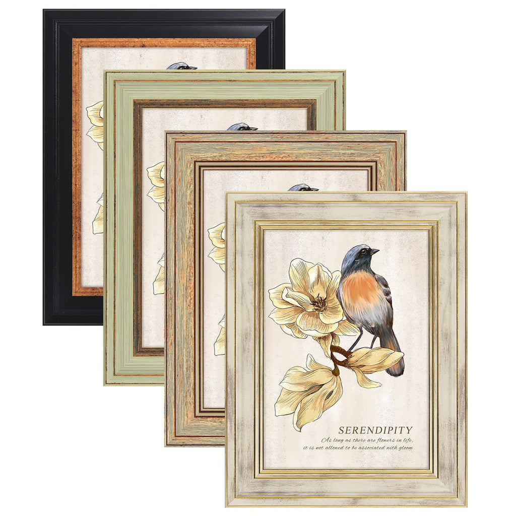 AAQ 4 Pack 4x6 Picture Frame - Picture Frames with Plexiglass,Photo Frame for wall & tabletop picture frames