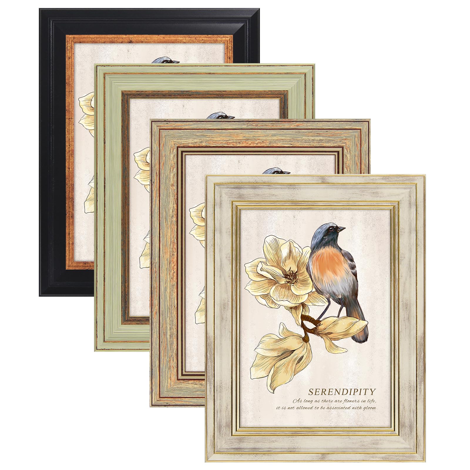 AAQ 4 Pack 4x6 Picture Frame - Picture Frames with Plexiglass,Photo Frame for wall & tabletop picture frames