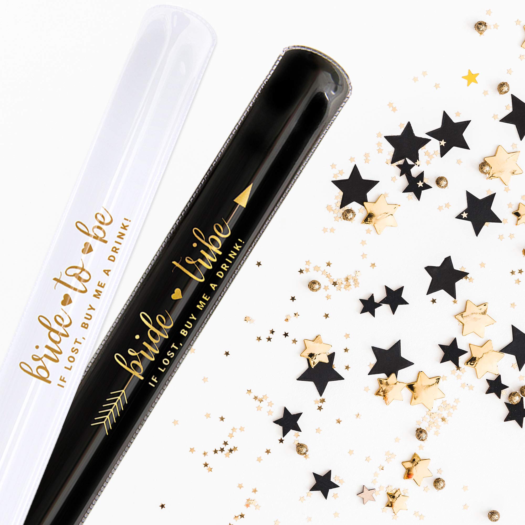 Pop Fizz Designs Bachelorette Slap Bracelets | Bachelorette Party Favors | Bride Tribe Gifts (Black)