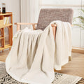 Nnexhome Pro Soft Blanket For Women, Cozy Blanket Warm Reversible Knit Lightweight Throws For Sofa Bed, Picnic, Heather Ivory, T
