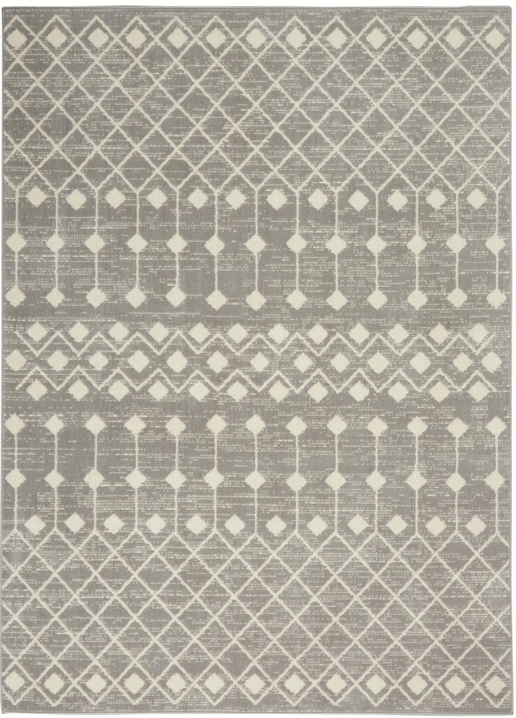 Nourison Grafix Moroccan Grey 7' X 10' Area Rug, Easy Cleaning, Non Shedding, Bed Room, Living Room, Dining Room, Kitchen (7X10)