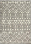Nourison Grafix Moroccan Grey 7' X 10' Area Rug, Easy Cleaning, Non Shedding, Bed Room, Living Room, Dining Room, Kitchen (7X10)