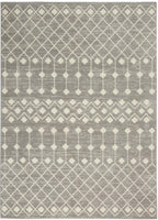 Nourison Grafix Moroccan Grey 7' X 10' Area Rug, Easy Cleaning, Non Shedding, Bed Room, Living Room, Dining Room, Kitchen (7X10)