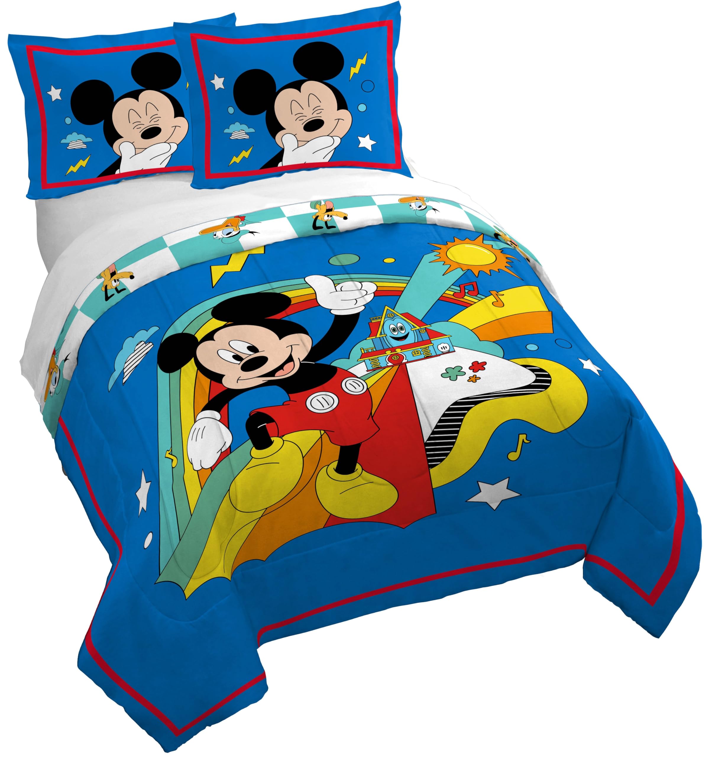 Jay Franco Duvet Cover Set - 3 Piece Comforter Cover And Sham Set, Super Soft Cozy Kids Bedding (Insert Not Included) Blue - Mic