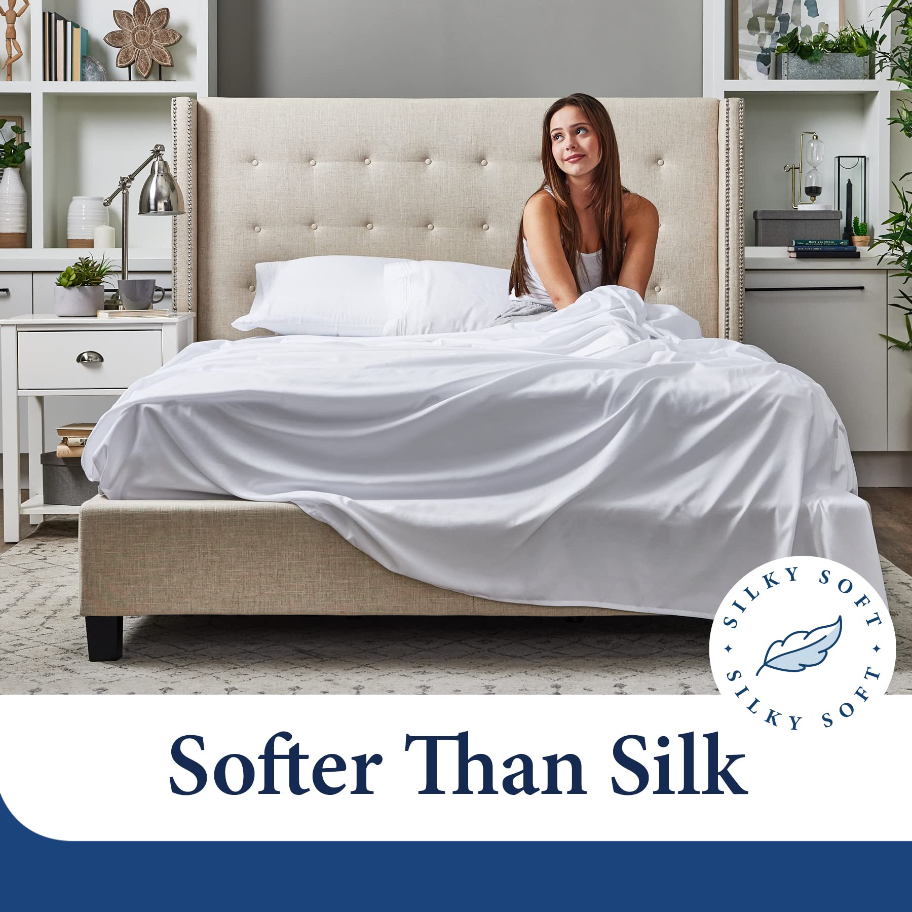King Size Bed Sheets - Royal Blue Luxury Sheet Set - Deep Pocket - Super Soft Hotel Bedding - Cool & Wrinkle Free - 1 Fitted, 1