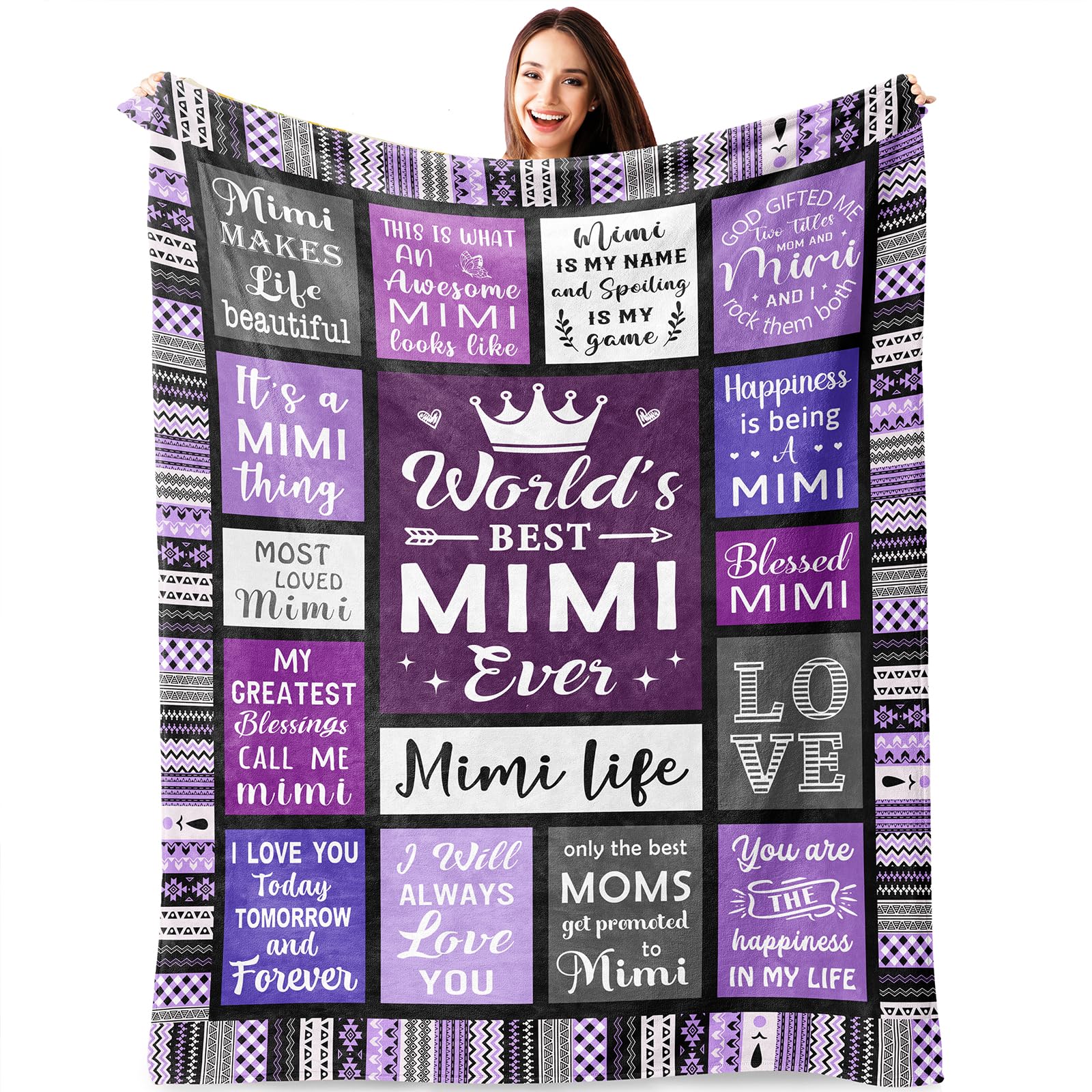 Atokker Mimi Gifts, Gifts For Mimi, Mimi Gifts For Grandma Blanket, Birthday Gifts For Mimi Grandma Grandmother, Mother'S Day Fo
