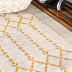 Jonathan Y Smb108J-28 Ourika Moroccan Geometric Textured Weave Indoor Outdoor Area-Rug, Bohemian, Rustic, Scandinavian Easy-Clea