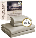 California Design Den Certified Luxury Queen Bed Sheets Set, 100% Egyptian Cotton Deep Pocket Bed Sheets Set, Sateen Cooling She