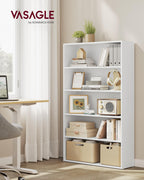 Vasagle Bookshelf, 30 Inches Wide, 5-Tier Open Bookcase With Adjustable Storage Shelves, Floor Standing Unit, Cloud White Ulbc175T14