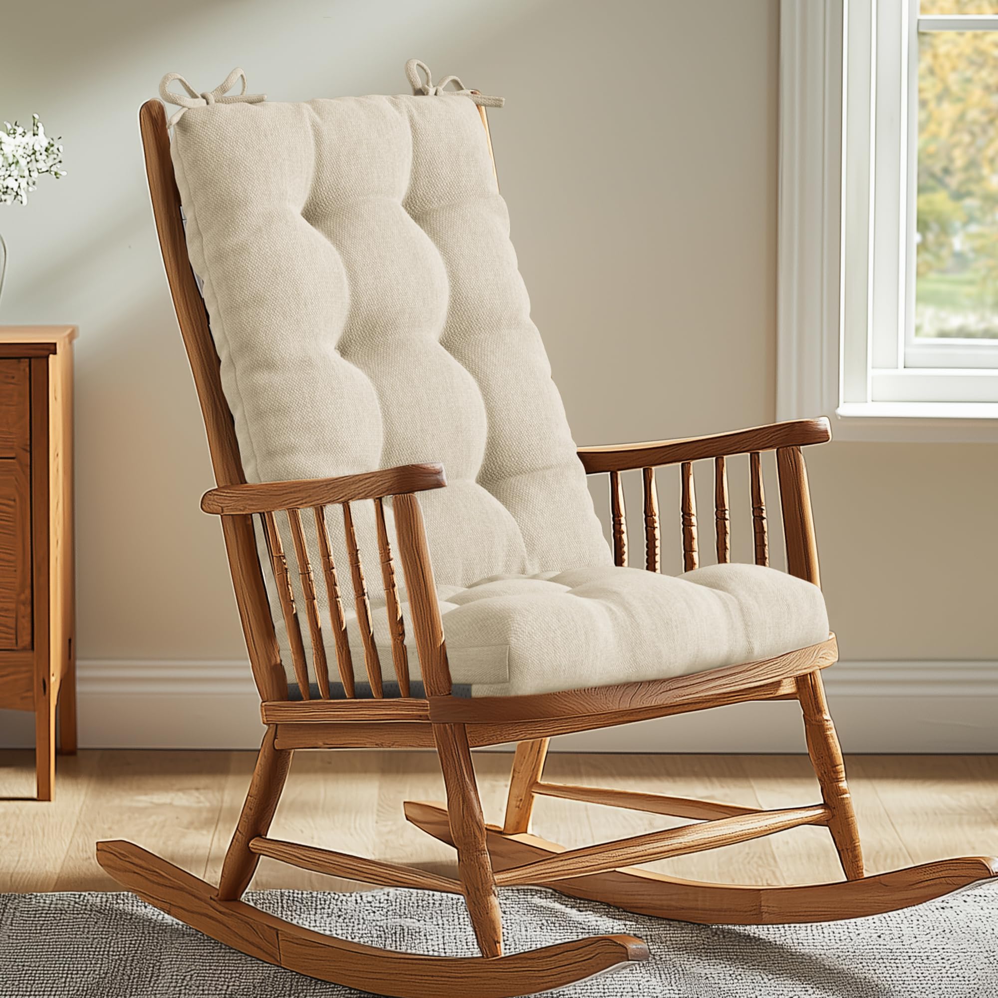 Codi Rocking Chair Cushion, Extra Large Water Resistant Patio Rocker Chairs Replacement Cushions Set For Outdoor Porch Garden, B