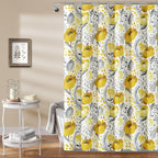 Lush Decor Poppy Garden Shower Curtain, Yellow & White, 72' X 72'