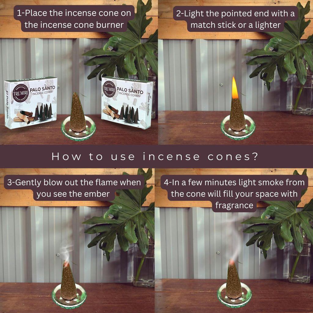 Palo Santo Incense Cones - Total 20 Cone Incense - Dual Pack Of 10 Insence Cones - Incense Cones Scented - Cone Incense Scents -