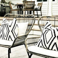 Yaofavo Outdoor Pillow Covers Set Of 2, Waterproof Boho Farmhouse Throw Pillow Covers Geometric Pillow Cases For Patio Garden(Bl