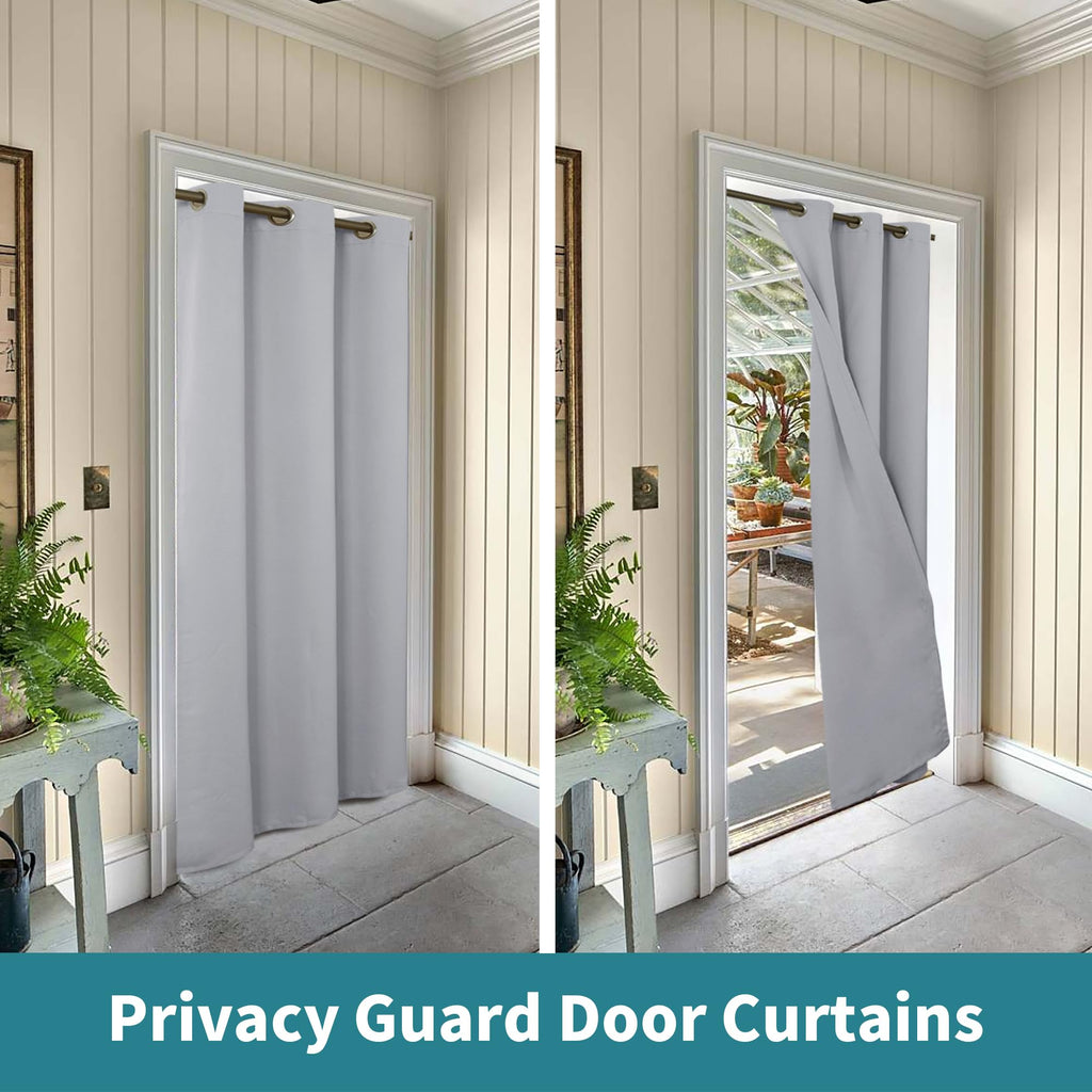 Bgment Light Grey Door Curtain 78 Inch Length For Doorway, Bedroom Closet Curtain, Privacy Thermal Insulated Blackout Grommet Room Divider For Room Separation, 1 Panel, 40 Inch Wide
