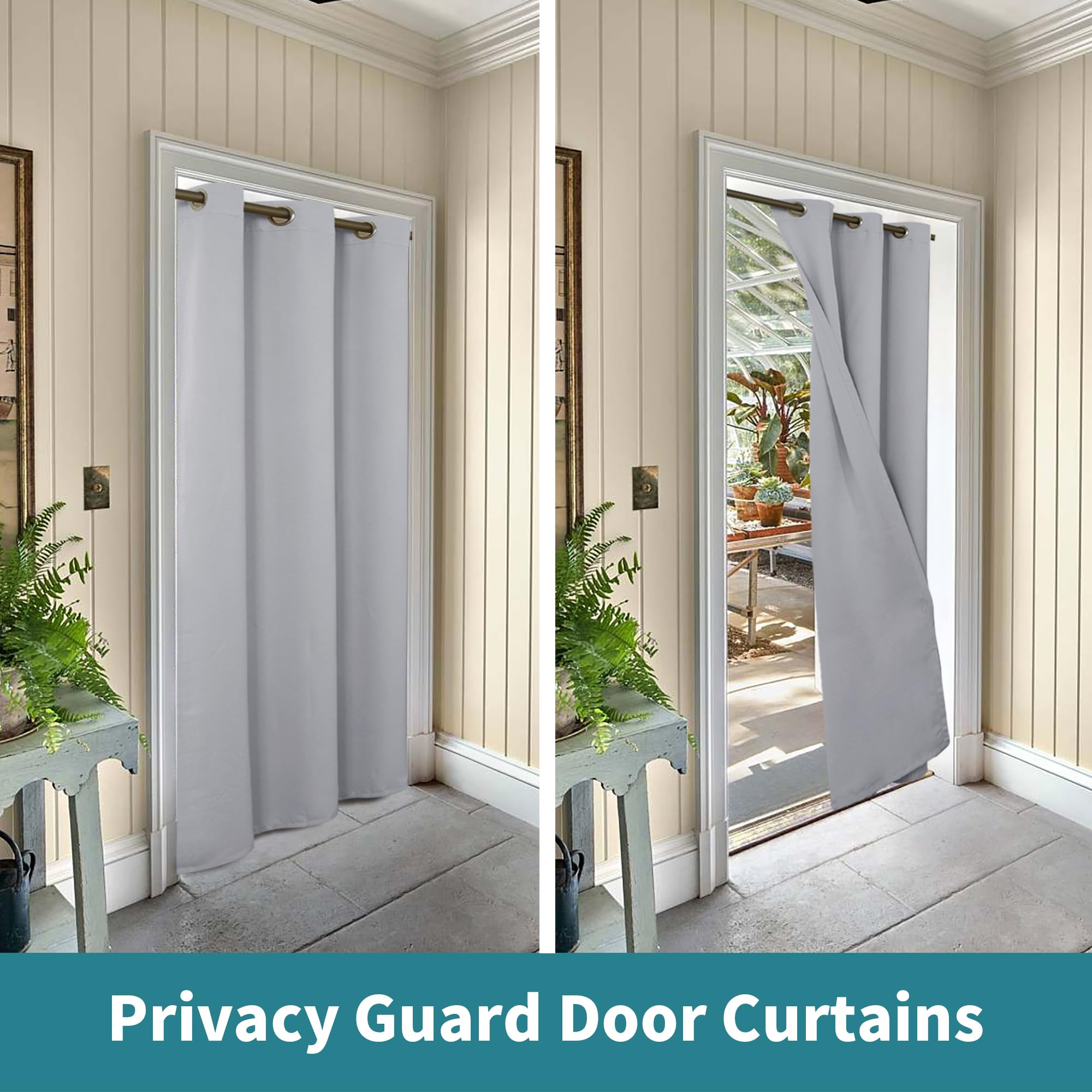 Bgment Light Grey Door Curtain 78 Inch Length For Doorway, Bedroom Closet Curtain, Privacy Thermal Insulated Blackout Grommet Room Divider For Room Separation, 1 Panel, 40 Inch Wide